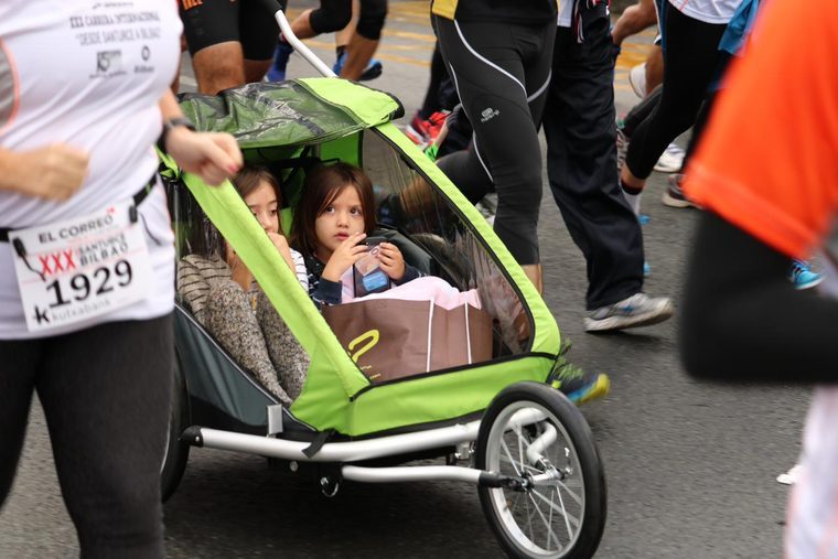 Parents walking with prams